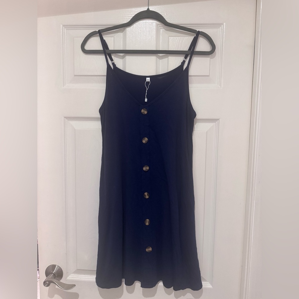 Navy Blue Button-Down Dress